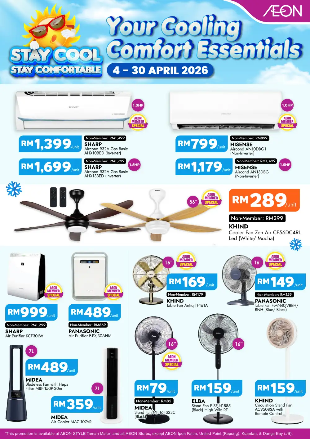 AEON Malaysia Aircond & Fan Sale – Stay Cool Essentials page 1