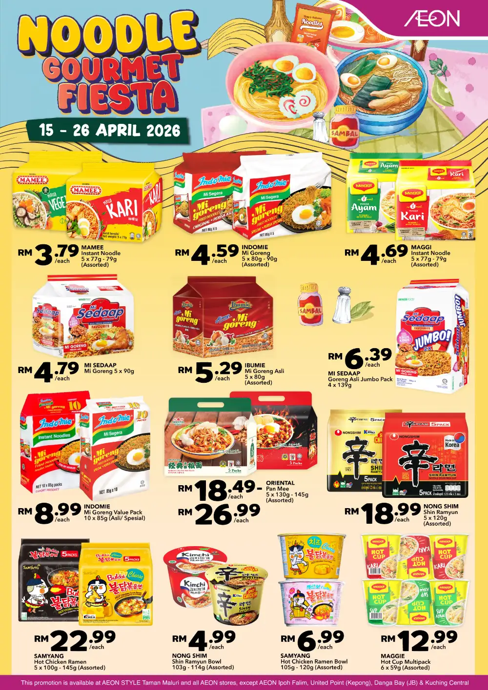 AEON Noodle Gourmet Fiesta | Ends 26 Apr | Instant Noodle Deals page 1