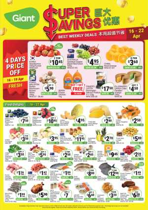 Giant Singapore Super Savings: Up to 68% OFF Weekly Fresh Deals flyer cover