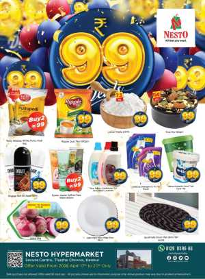 Nesto Hypermarket Kannur Thazhe Chovva ₹99 Deals flyer cover