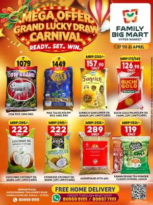 Family Big Mart Kozhikode Mega Offer | Ends Tuesday flyer cover