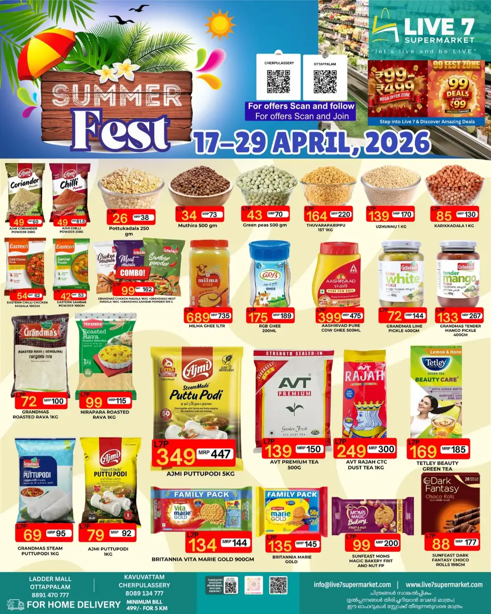 Live 7 Supermarket Ottappalam & Cherpulassery Summer Fest 2026 page 1