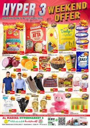 Al Madina Hypermarket Muhaisanah Weekend Offer April 2026 flyer cover